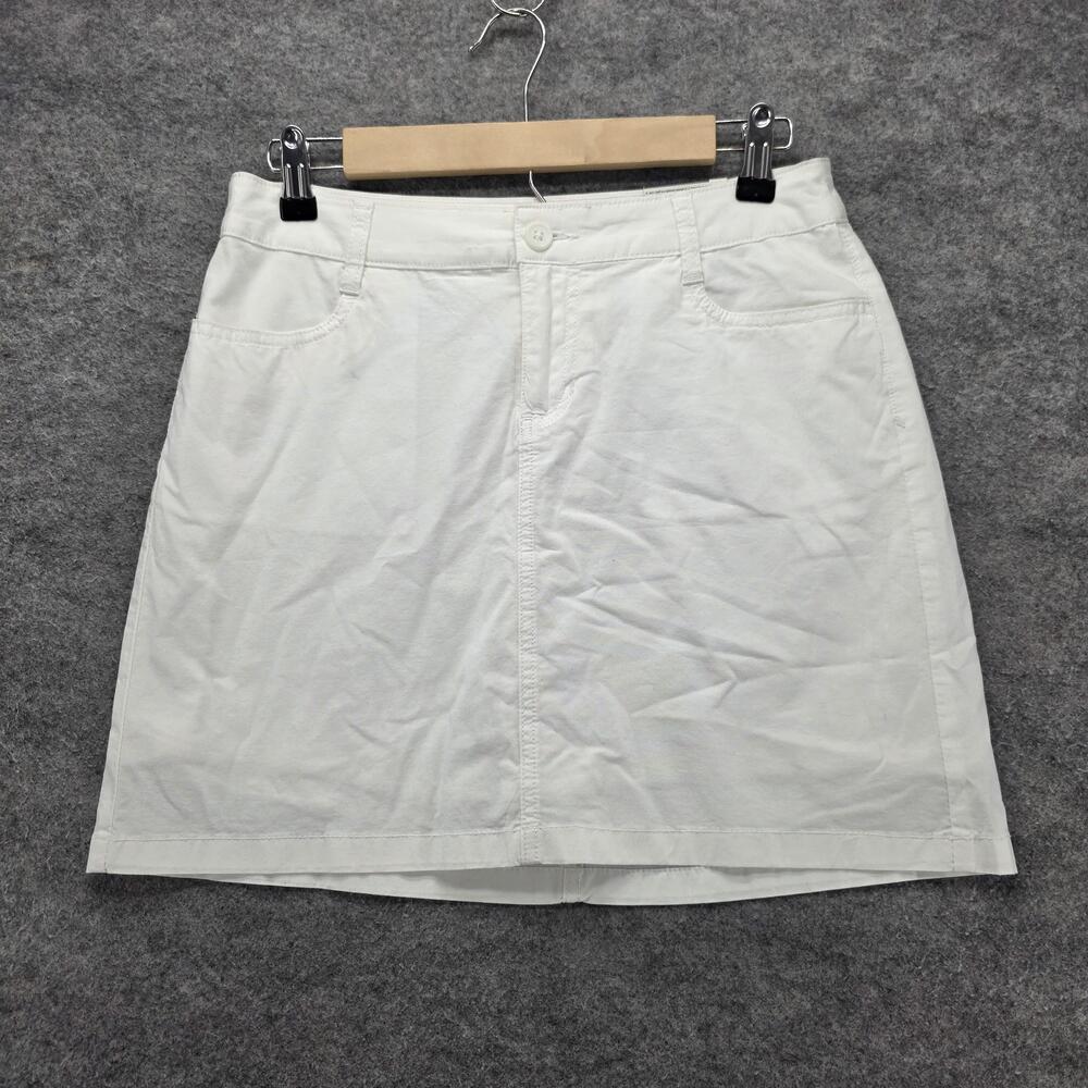 St. John's Bay Skort Womens 4 White Athletic Golf Tennis Pockets Stretch Zip